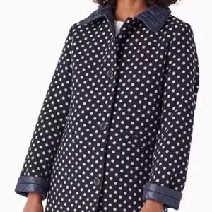 Kate Spade woman’s xs Navy Quilted Jacket polka dot quilted